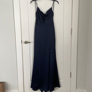 AMSALE NAVY BRIDESMAID DRESS